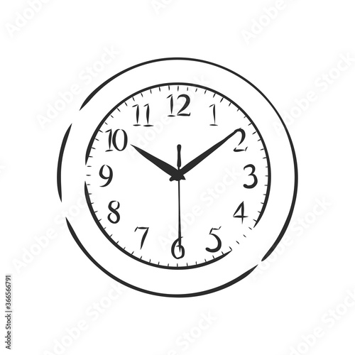 Free Download Vector sketch of clock. Hand draw illustration. wall clock vector sketch illustration - GFXLoad