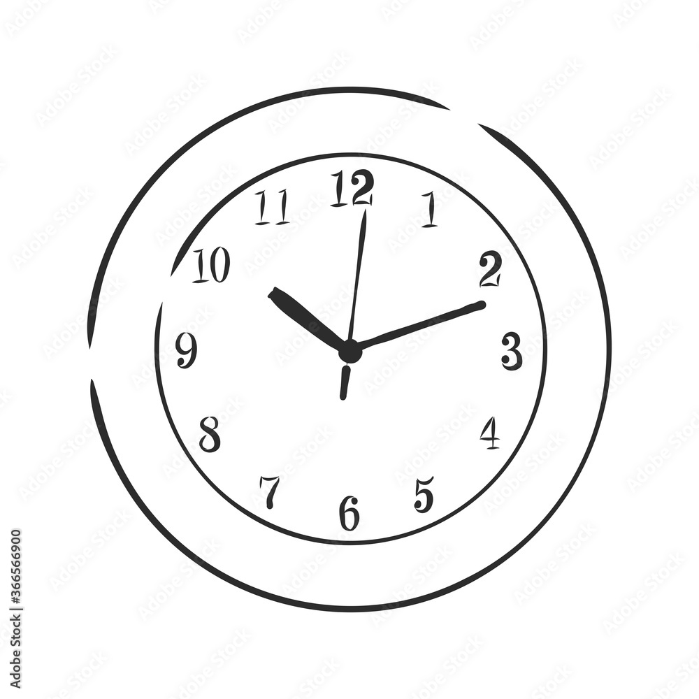 Vector sketch of clock. Hand draw illustration. wall clock vector sketch illustration Vector sketch of clock. Hand draw illustration. wall clock vector sketch illustration