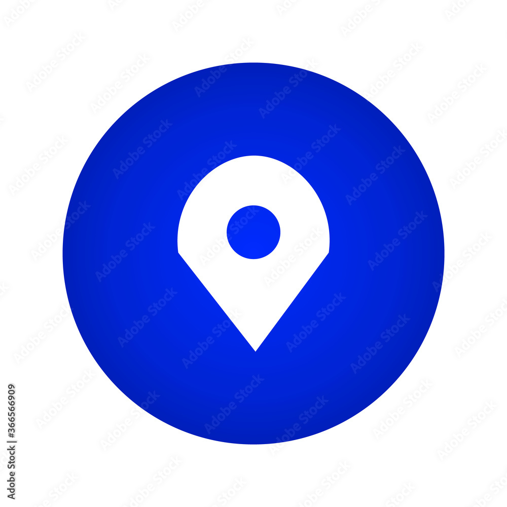 Location Icon. Location Button. Navigation Icon On a Blue Gradient Circle Shape. Vector Illustration Location Icon. Location Button. Navigation Icon On a Blue Gradient Circle Shape. Vector Illustration