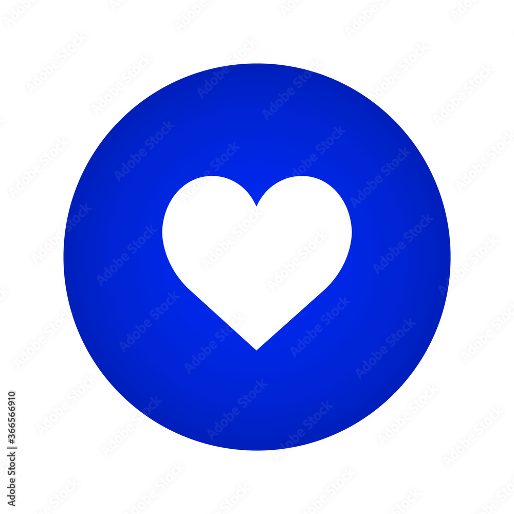 Like Icon. Like Button. Heart Icon On a Blue Gradient Circle Shape. Vector Illustration Like Icon. Like Button. Heart Icon On a Blue Gradient Circle Shape. Vector Illustration