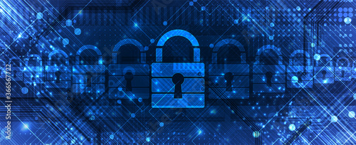 Cybersecurity and information or network protection. Future technology web services for business and internet project