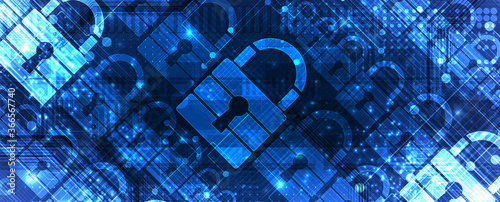 Cybersecurity and information or network protection. Future technology web services for business and internet project