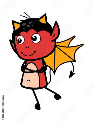 Folded Arms Devil cartoon