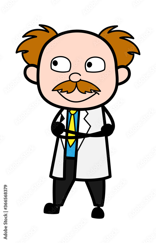 Folded Arms Scientist cartoon