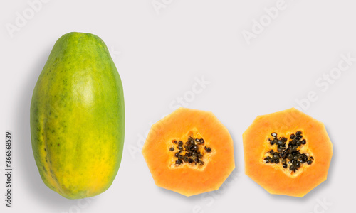 Papaya on a white background