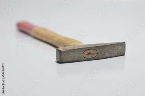 Photo of a hammer on a blank white background