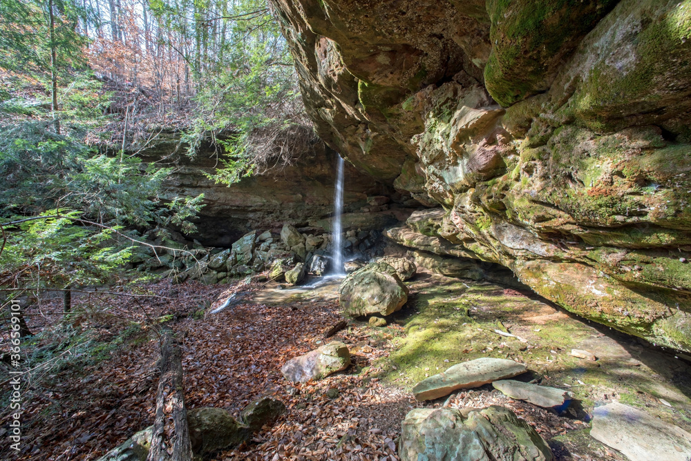 A waterfall in the back country at Mammoth Cave National Park. A waterfall in the back country at Mammoth Cave National Park.