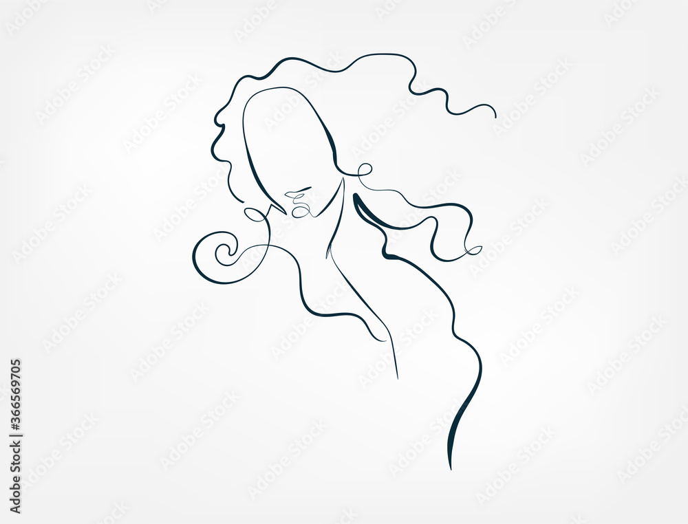 Venus famous painting line one art isolated vector illustration Stock