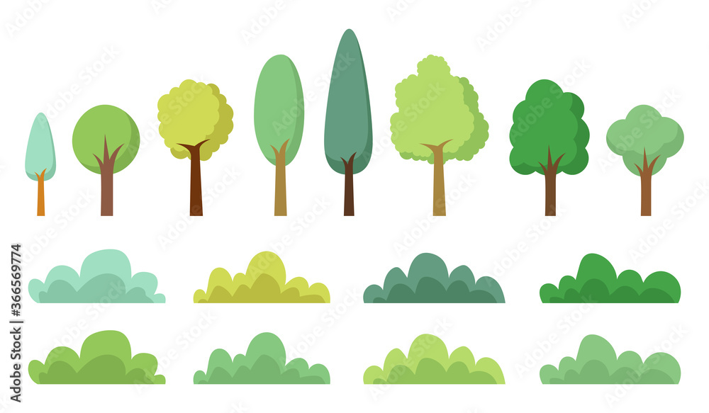 Naklejka Tree set vector design illustration isolated on white background