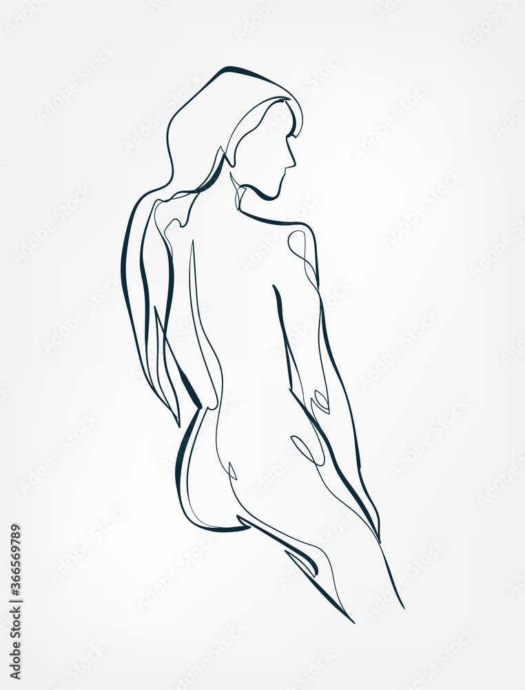 body girl figure line one art isolated vector illustration body girl figure line one art isolated vector illustration