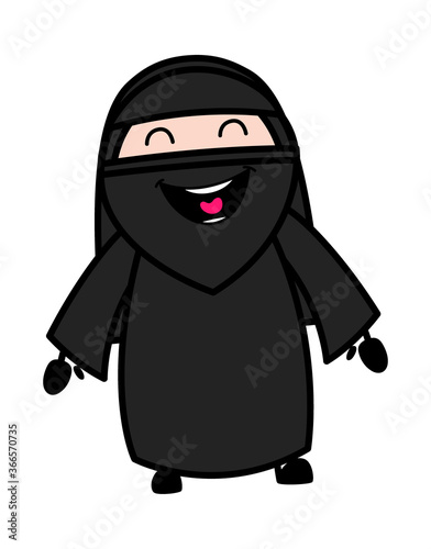 Adorable Muslim Woman cartoon