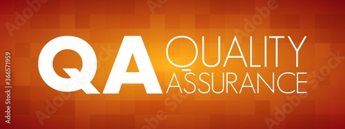 QA - Quality Assurance acronym, business concept background