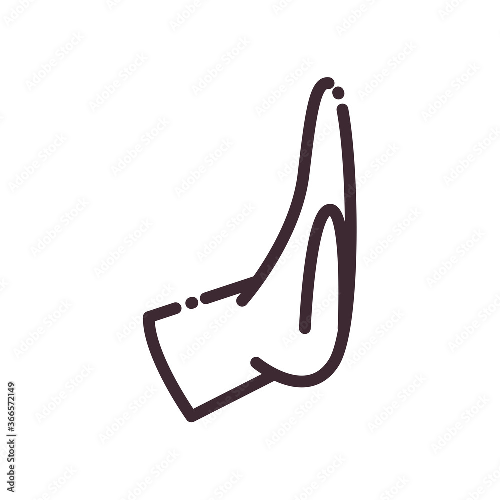 palm gesture with hand line style icon vector design palm gesture with hand line style icon vector design