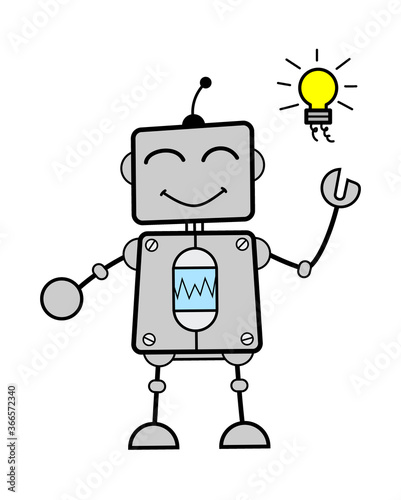 Cartoon Robot Got an idea