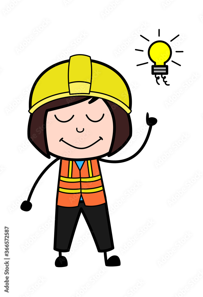 Cartoon Lady Engineer Got an idea Cartoon Lady Engineer Got an idea