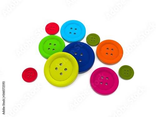 3D buttons on white backround