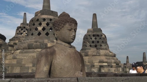 Candi Borobudur - Mahayana Javanese Buddhist Temple UNESCO World Heritage Site - Stupas and Buddha Statue in Yogyakarta Magelang, Central Java, Indonesia Indonesian