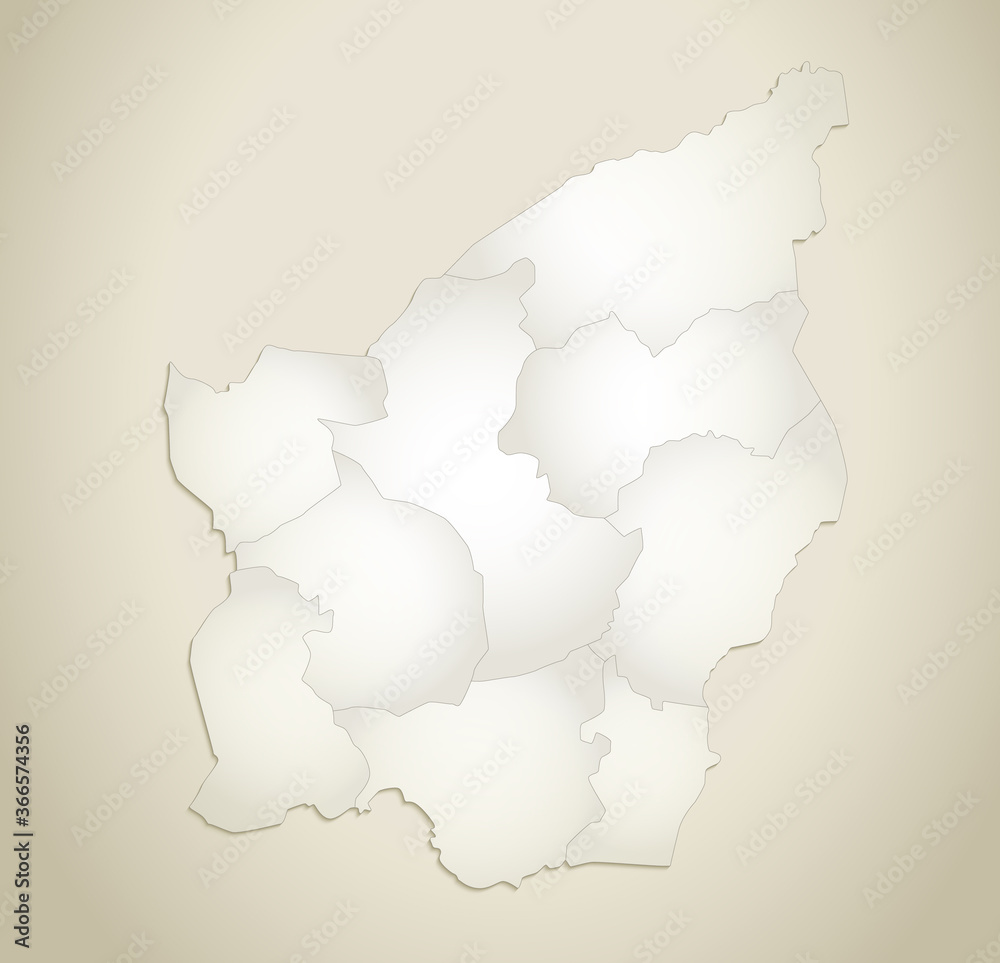 San Marino map, administrative division, old paper background blank