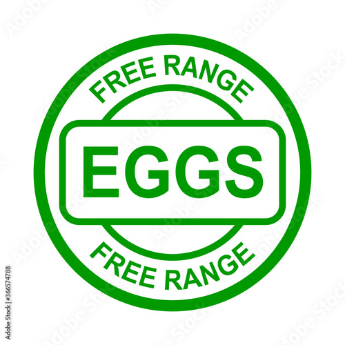 Free range eggs stamp. Free range chicken. Food quality