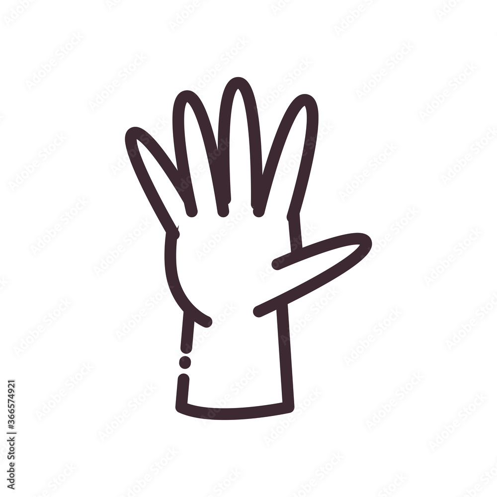 open gesture with hand line style icon vector design open gesture with hand line style icon vector design
