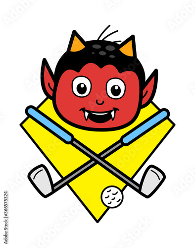 Cartoon Devil Golf Mascot