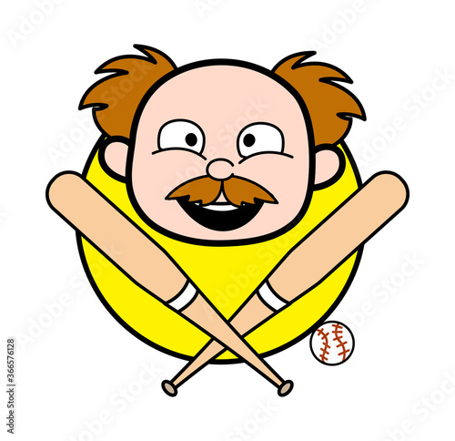 Cartoon Scientist Baseball Mascot