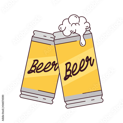 beer cans cheers, on white background