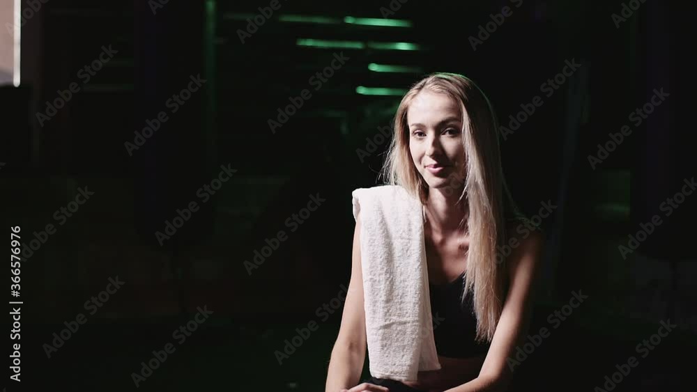 Portrait of Woman doing Sport at Gym Fitness Studio Portrait of Woman doing Sport at Gym Fitness Studio