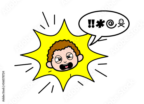 Cartoon Kid Shouting and abusing