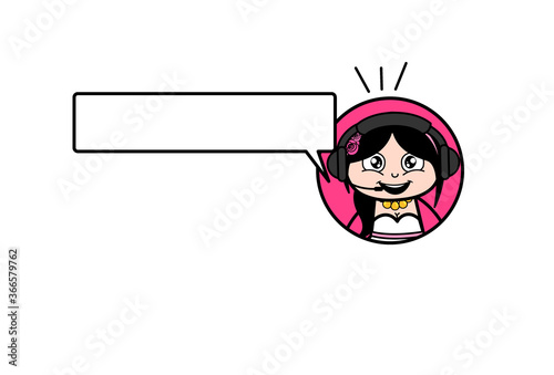 Cartoon Bride with Headphones