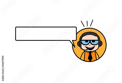 Cartoon Businessman with Headphones