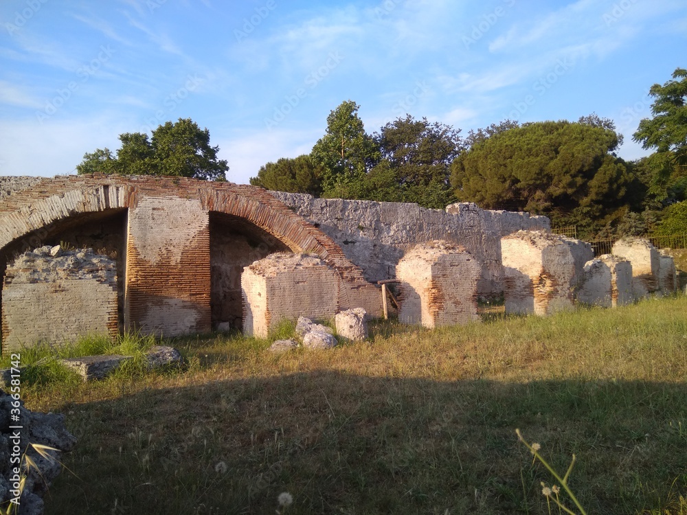 Remains of the old town in Paestum in southern Italy.