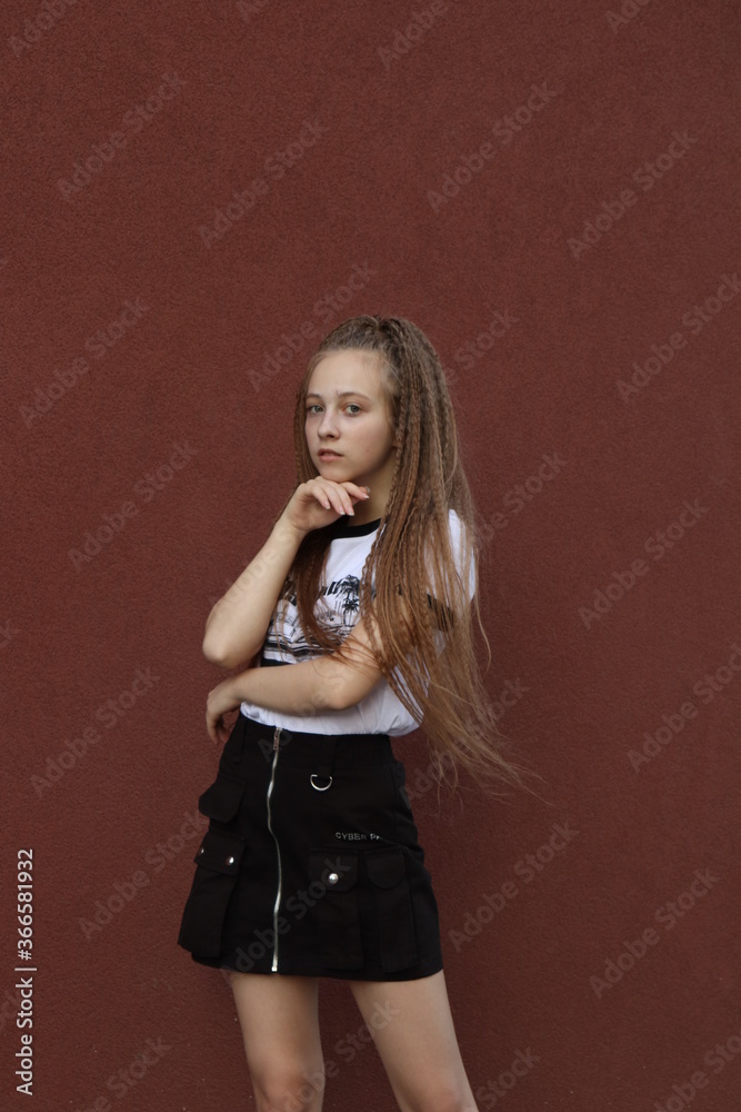 Fototapeta premium young girl thinking about you
