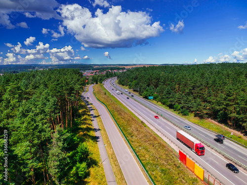 Aerial view of the tri city ring road in Poland