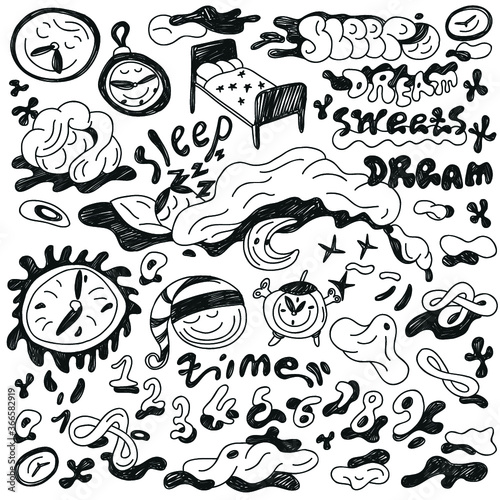 night's sleep - doodles set
