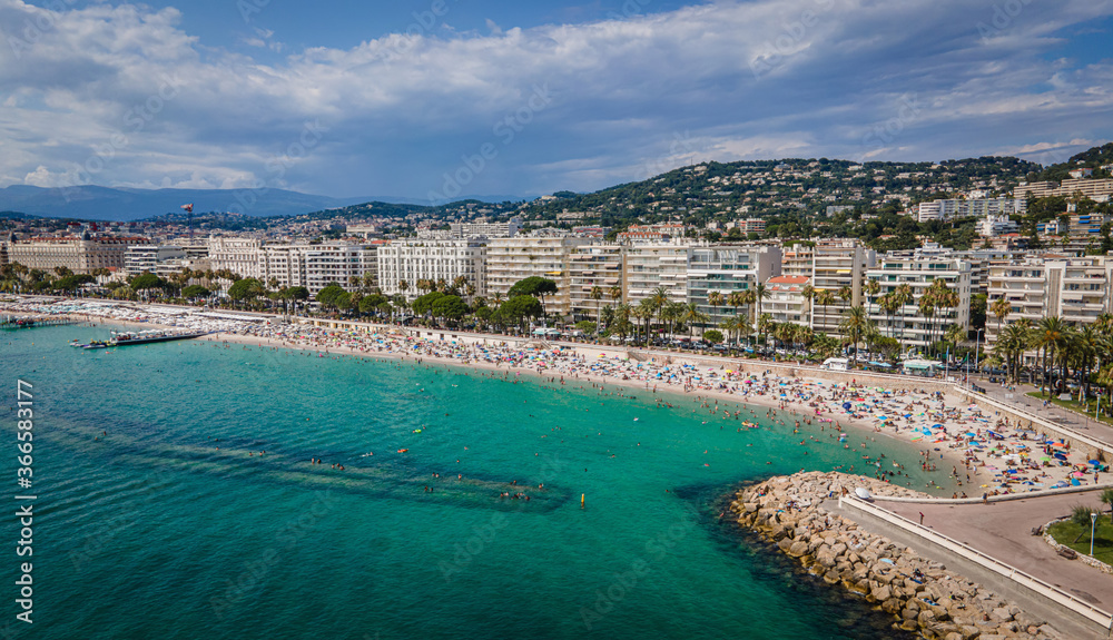 City of Cannes and Croisette at the Cote D Azur in South France
