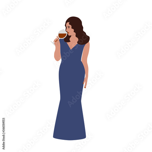 Girl with a glass of wine