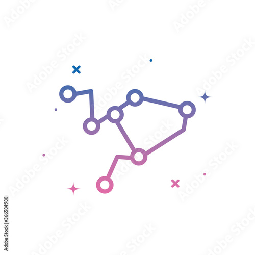 stars constellation gradient style icon vector design