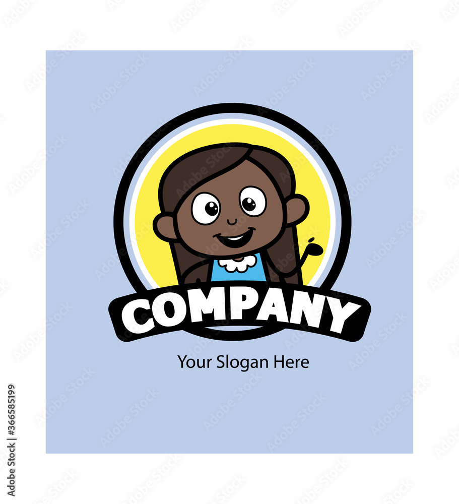 Cartoon Black Girl as Company Logo