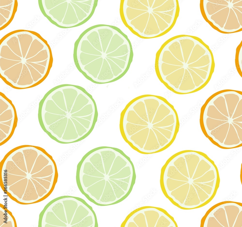 seamless pattern with lemons and limes