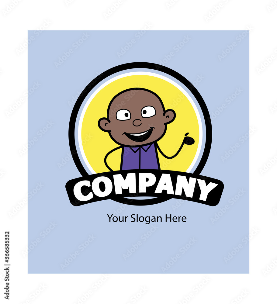 Cartoon Cartoon Bald Black as Company Logo Cartoon Cartoon Bald Black as Company Logo