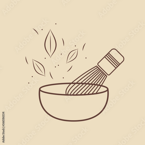 Matcha whisk logo. Matcha logo design. Matcha whisk vector.