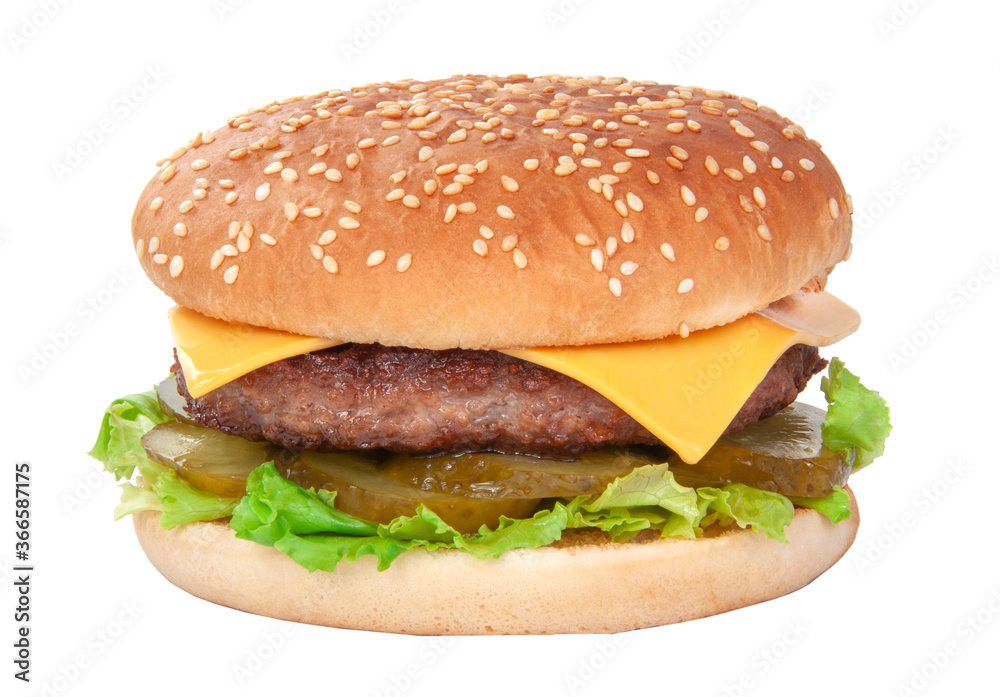 Tasty american grill burger isolated on the white Tasty american grill burger isolated on the white