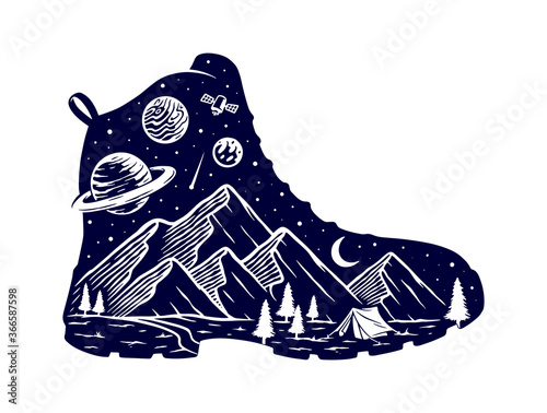 Steps to nature vector illustration