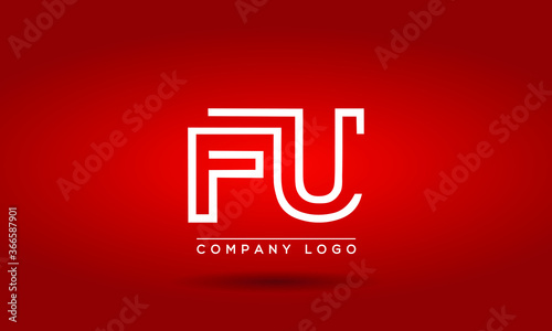  FU Logo Initial letter Design Template Vector