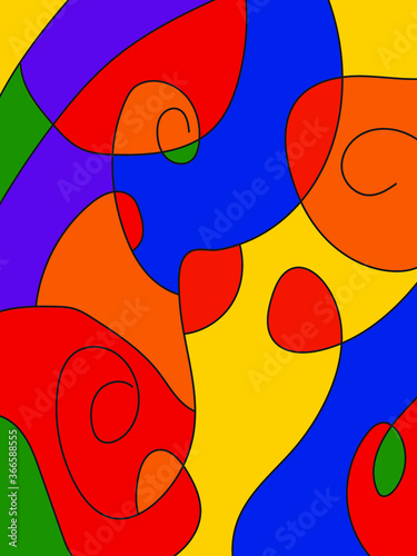 Colorful background Geometrical abstract trendy design freestyle artwork.
