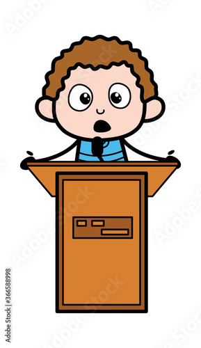 Cratoon Kid Giving a Speech