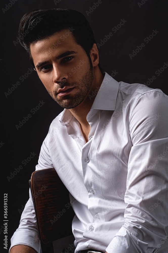portrait of handsome young man in shirt