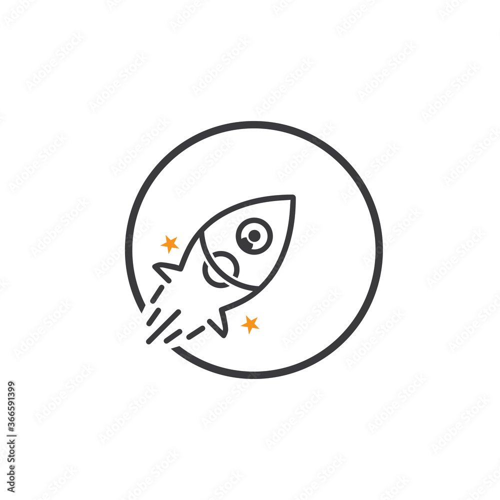 Obraz premium Rocket Logo icon vector template