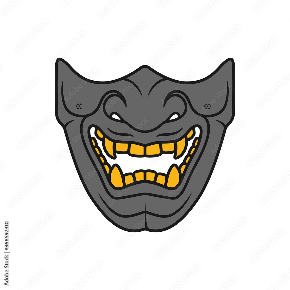 Japanese Samurai Warrior Mask, samurai menpo mask vector illustration Japanese Samurai Warrior Mask, samurai menpo mask vector illustration